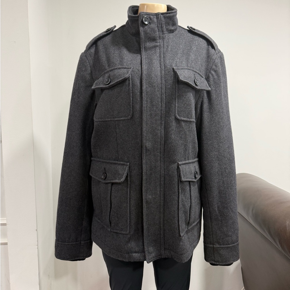 Merona Dark Gray Military-Style Wool Blend Field Jacket